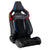 Limited Edition Black Vinyl & Suede | Red/Blue Accents | White Stitch | Red/Blue Flaked Forged Carbon Shell