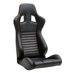 Evolution X Black Vinyl/Perf. Vinyl Red Stitch (Pair)