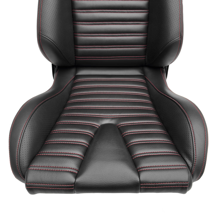 Evolution X Black Vinyl/Perf. Vinyl Red Stitch (Pair)