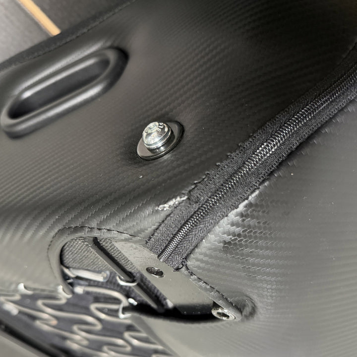 DFX Black Carbon Vinyl/Cloth White Piping (single) Blemished